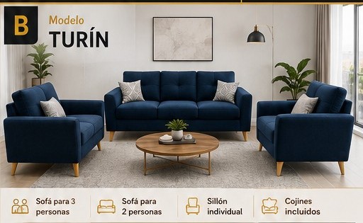 Sala Turín azul marino